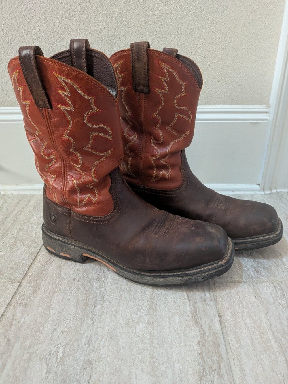 Ariat Workhog Wide Square Toe Steel Toe Pull On Work Boots Mens 14EE